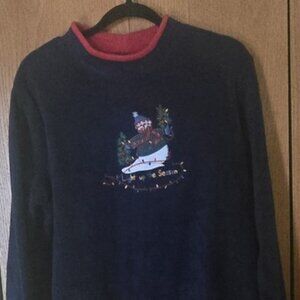 Women's C&B Croft & Barrow Christmas Fleece Top Size Med